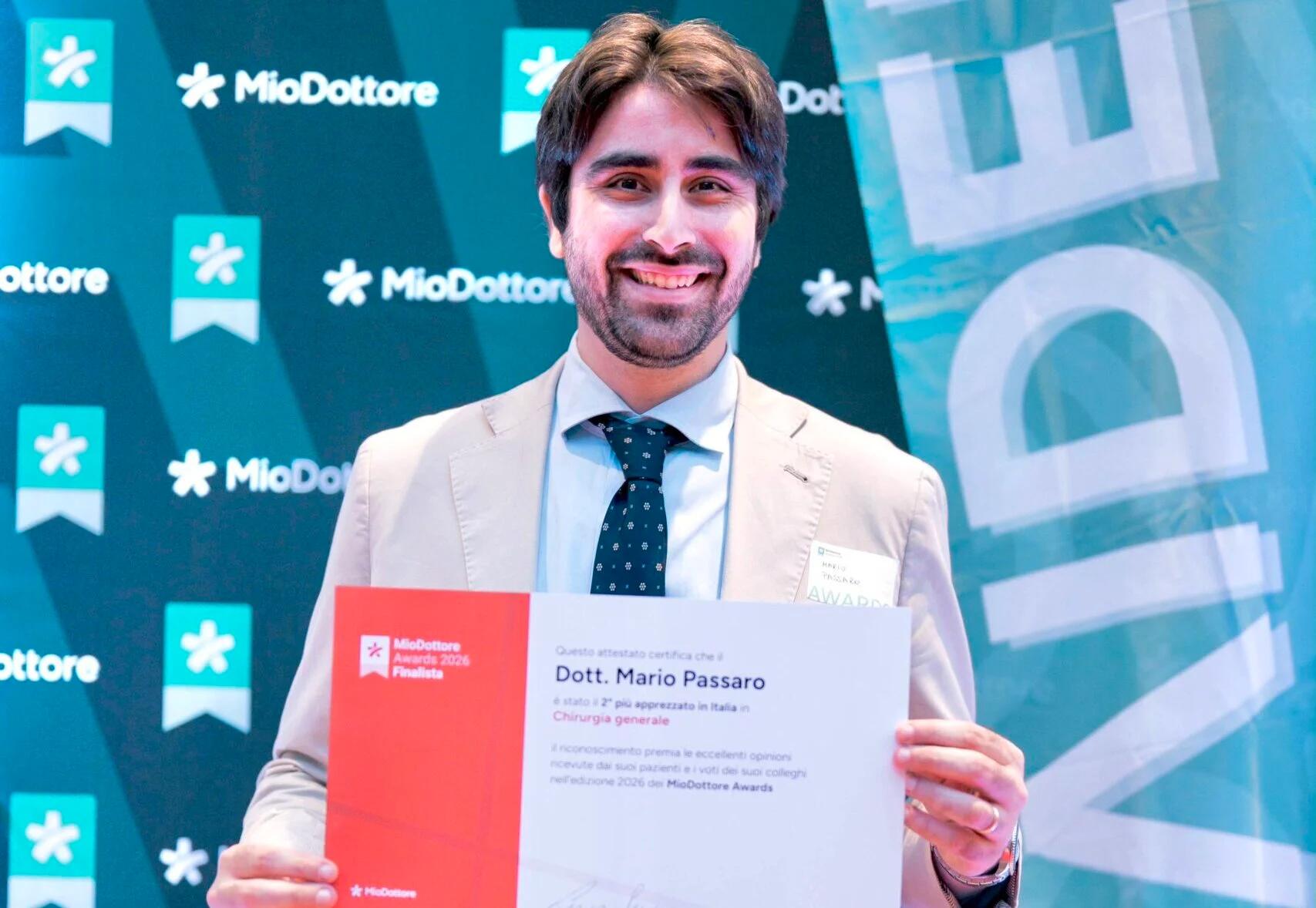 Il cilentano Mario Passaro tra le eccellenze della cardiochirurgia italiana: il riconoscimento ai MioDottore Awards 2026