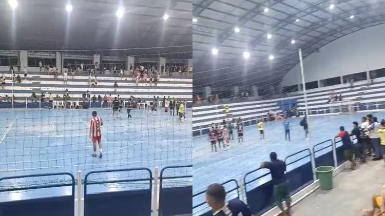 Final de jogo de futsal tem tiros, pânico e correria em ginásio no Ceará