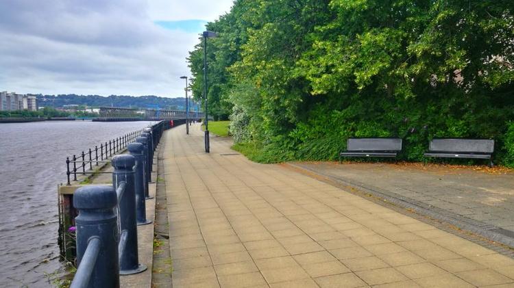 Seating area after Redheugh Bridge