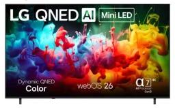LG QNED TV with splattering paint screensaver