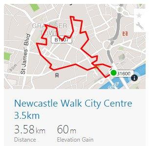 Route overview of the Newcastle City Centre Circular Walk 