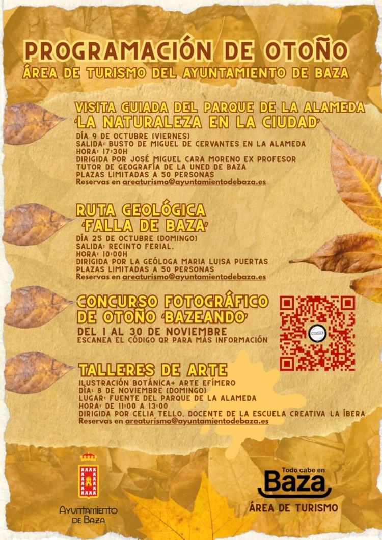 El Área de Turismo del Ayuntamiento de Baza presenta su programación de otoño con visitas guiadas, actividades culturales y talleres de arte