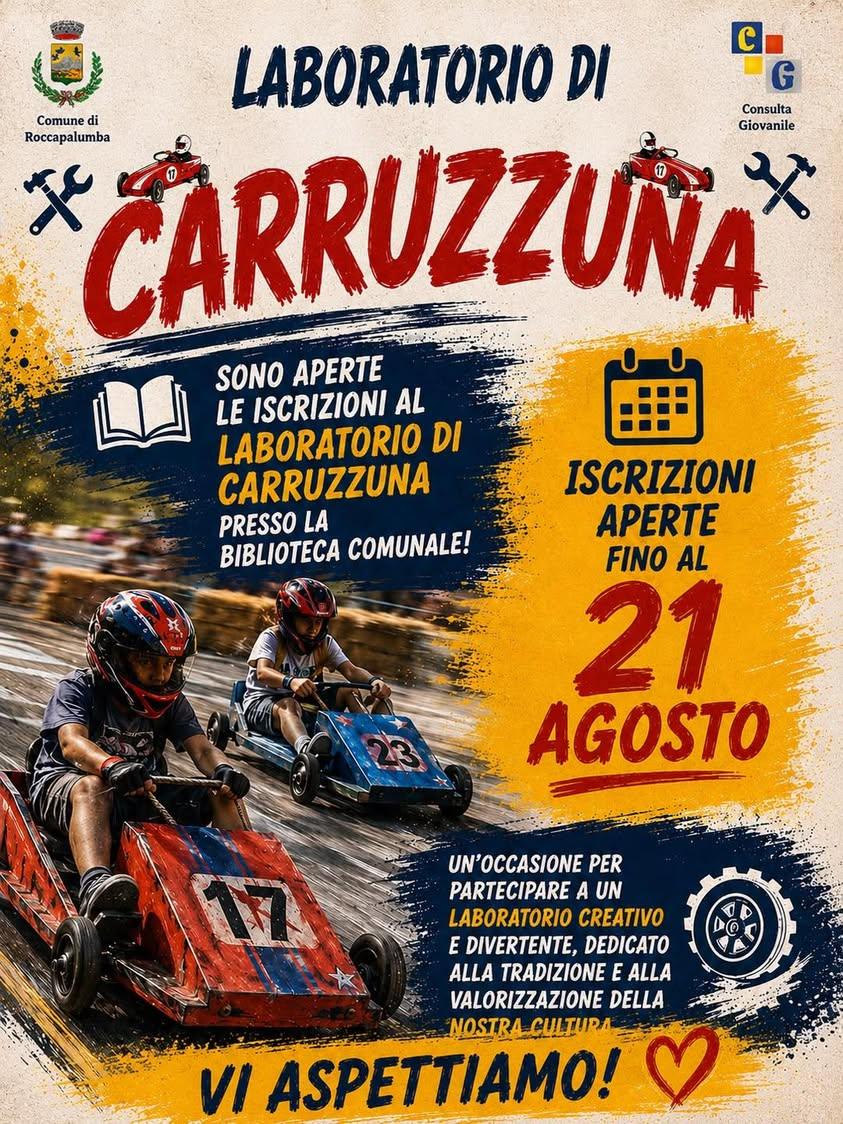 🛠️🏎️ LABORATORIO DI CARRUZZUNA 🏎️🛠️ Hai una carruzzuna da costruire o vuoi realizzarne una tutta tua? Ti aspettiamo!...