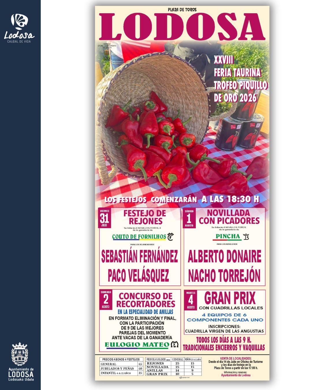 Patronales 26 / XXVIII Feria Taurina y Trofeo Piquillo de Oro 2026