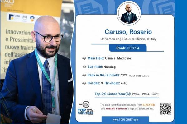 Un infermiere italiano tra i migliori scienziati al mondo: Rosario Caruso nella Top 2% Scientists 2025