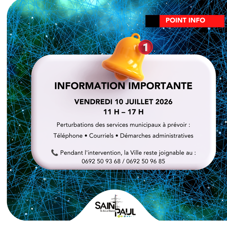 Intervention technique&nbsp;: perturbations temporaires des services municipaux ce vendredi 10 juillet