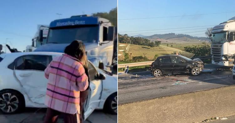 Dois acidentes em menos de 10 minutos deixam mais de 6 km de congestionamento na BR-101 em Penha