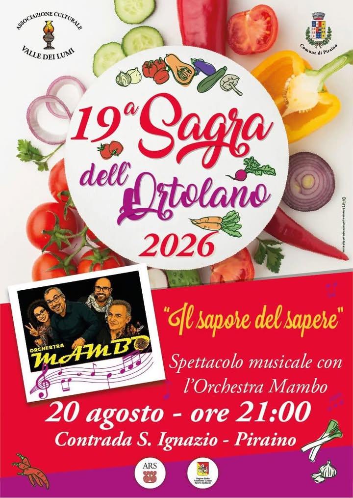 📌19ª SAGRA DELL’ORTOLANO Una serata dedicata ai sapori della tradizione, alla convivialità e alla buona musica! 📅 Giov...