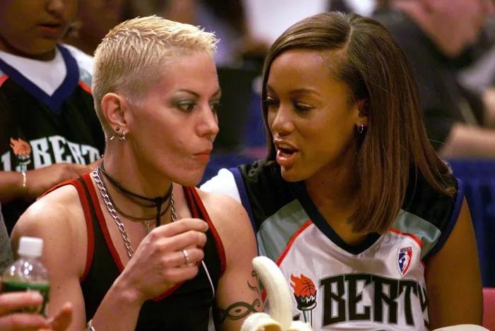 Singer Joan Jett (left) and model Tyra Banks (right) were among the celebrities who attended the inaugural WNBA All-Star Game in 1999 at Madison Square Garden.