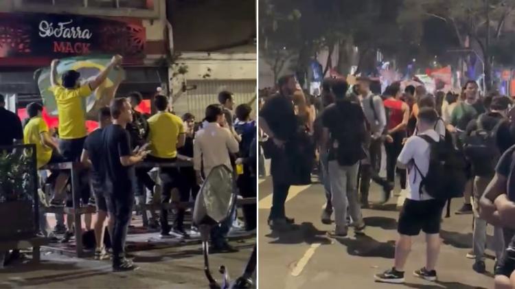 PM interdita Rua Maria Antônia após apoiadores de Lula e Flávio Bolsonaro trocarem xingamentos em atos