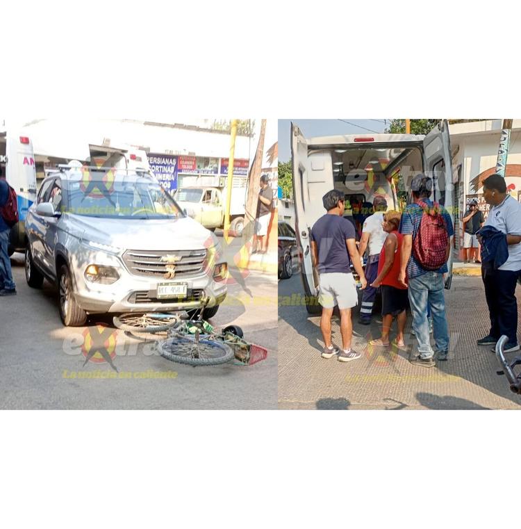 Atropellan a ciclista en Yautepec; termina hospitalizada