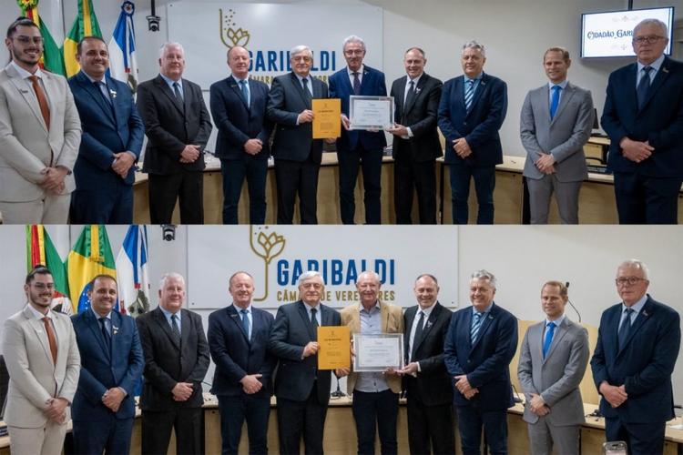Câmara concede Título de Cidadão Garibaldense a Celestino Migot e Luiz Carlos Sella