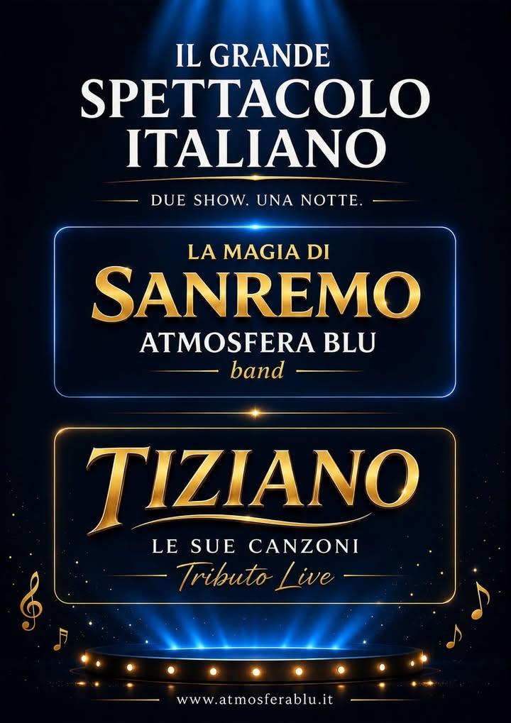 Questa sera vi aspettiamo in Piazza Quasimodo per una serata all’insegna della grande musica italiana con Atmosfera Blu...