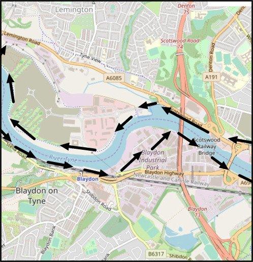 Part 5 of the River Tyne West Circular Cycle onto National Cycle Route 72 Hadrian's Way