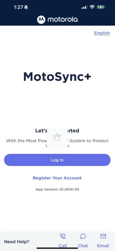 MotoSync+ app error screenshot