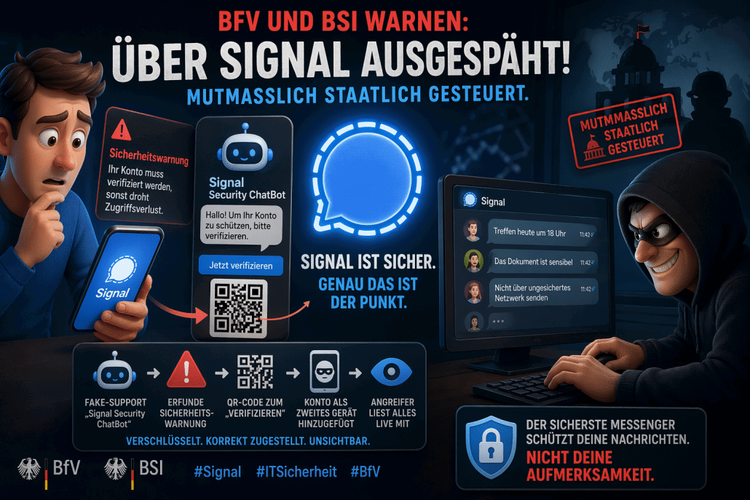 Warnung vor Signal-Phishing durch Fake-Chatbot