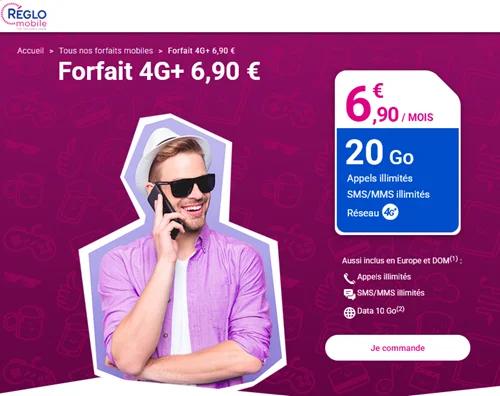 🔖 Réglo Mobile, forfait illimité/20Go à 7€/mois