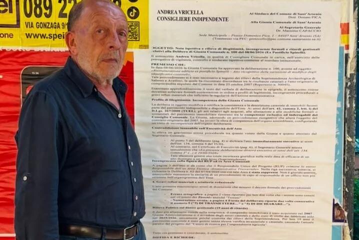 Caso ex pastificio Spinelli a Sant’Arsenio, Vricella attacca: Delibera illegittima e diciannove anni di ritardi