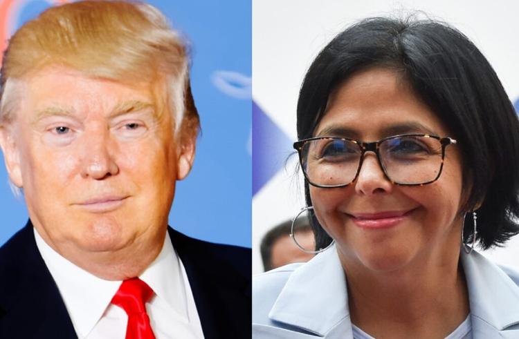 Donald Trump and Delcy Rodriguez