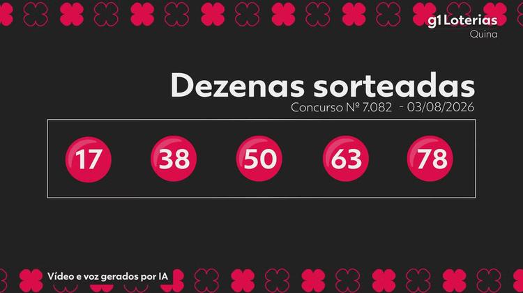 Quina hoje: resultado do concurso 7082 e números sorteados