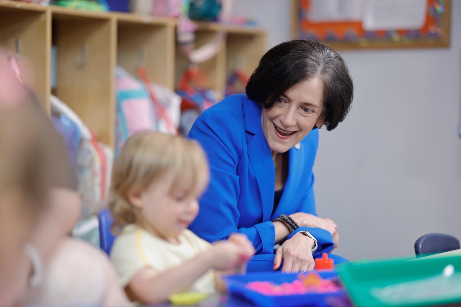 DHS secretary highlights child care investments during visit to Boyertown center