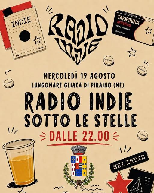Vi aspettiamo domani, Mercoledì 19 agosto sul lungomare di Gliaca di Piraino, con RADIO INDIE! 🌊🎶  Special guest L’ELF...