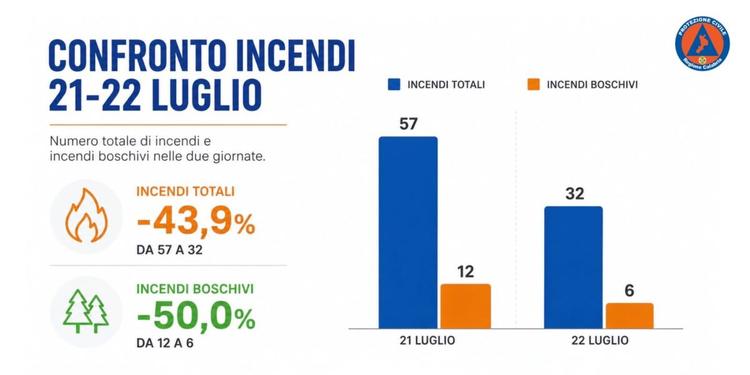 Costarella (ProCiv Calabria): "Incendi in calo del 43,9% nelle ultime 24 ore, crescono segnalazioni dei cittadini"