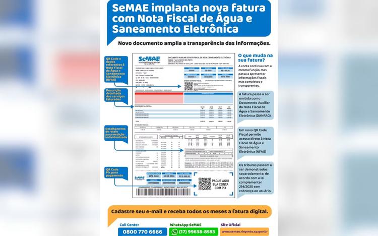 Semae deixará de entregar talão físico a moradores de Rio Preto; saiba como ter acesso à fatura digital