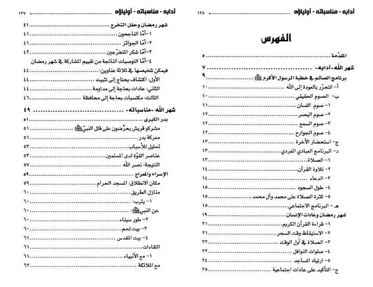 شهر الله - آدابه ، مناسباته ، أولياؤه