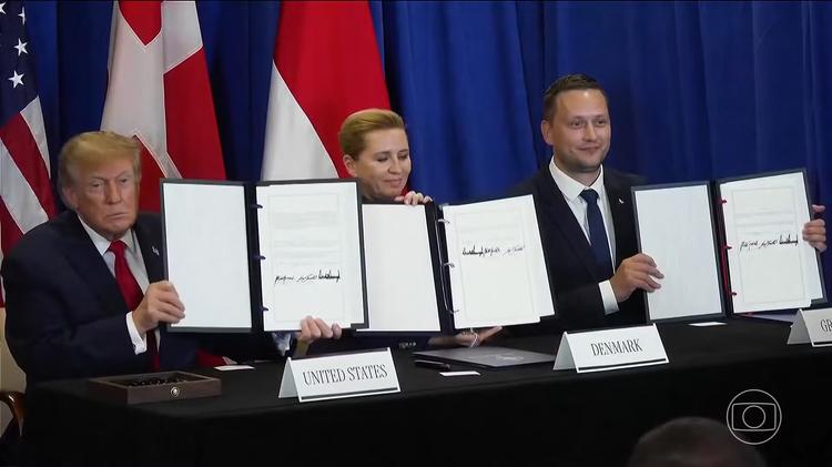 Nas Nações Unidas, Donald Trump assina novo acordo de segurança para a Groenlândia
