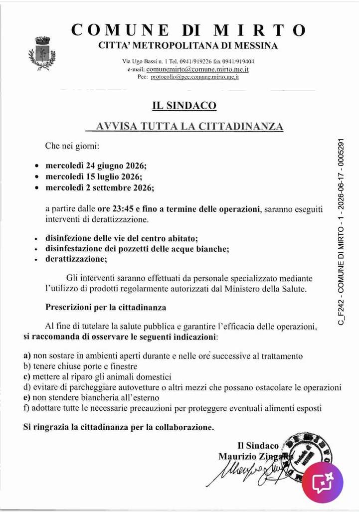 Comune di Mirto Posted