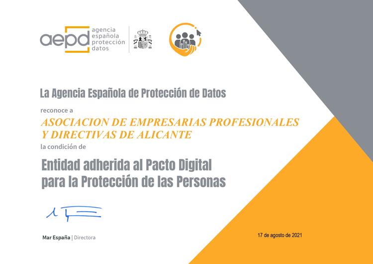 AEPA se adhiere al pacto digital para la protección de las personas.