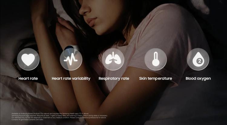 The five biometrics Samsung Vitals uses for symptom detection.