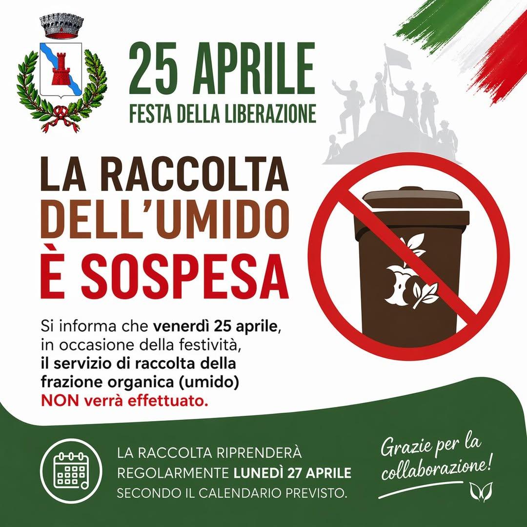 ⚠️AVVISO ALLA CITTADINANZA⚠️ Si informa che, a causa di un errore materiale nella redazione del calendario della raccolt...