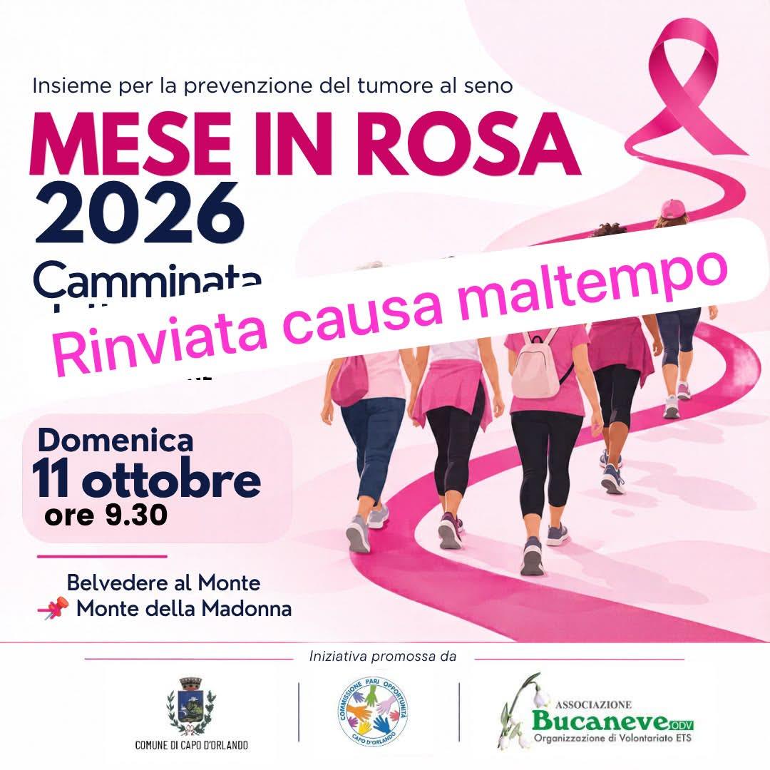 La camminata è rinviata causa maltempo.