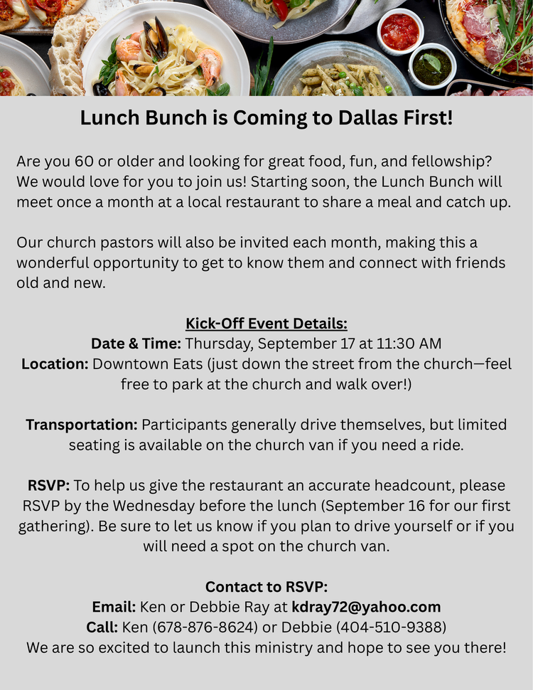 Lunch Bunch – Starting September 17th!