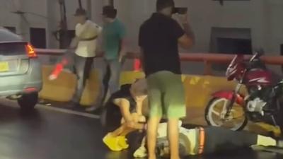 Al menos un lesionado tras accidente de tránsito en el elevado de la avenida 27 de Febrero