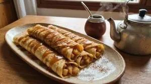 Panqueques de manzana y canela con caramelo