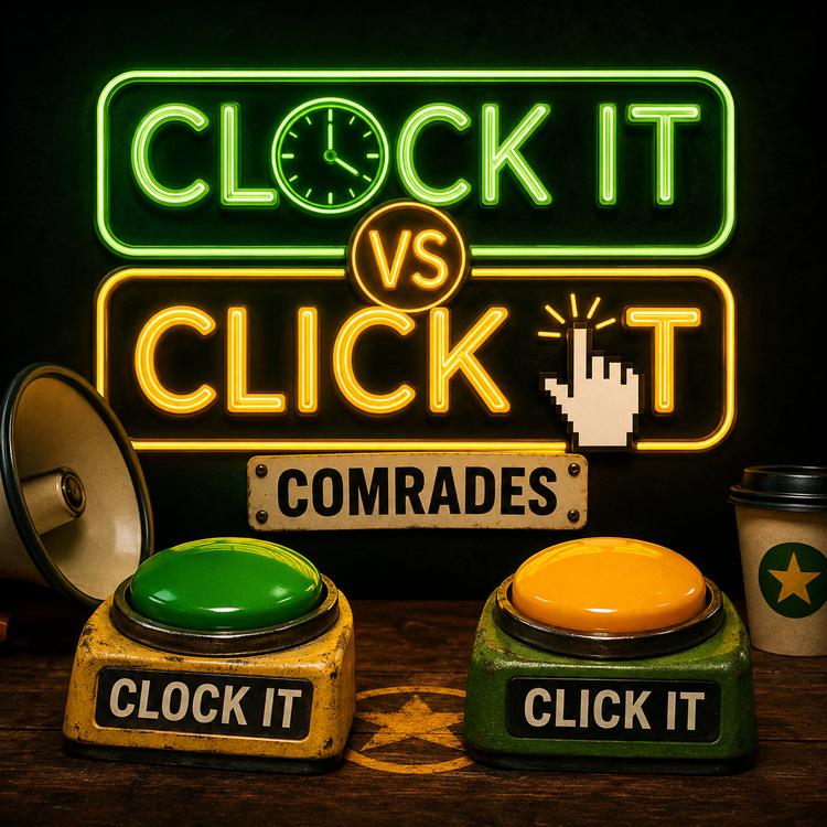 "Clock it Comrades" - slip of the tongue goes viral