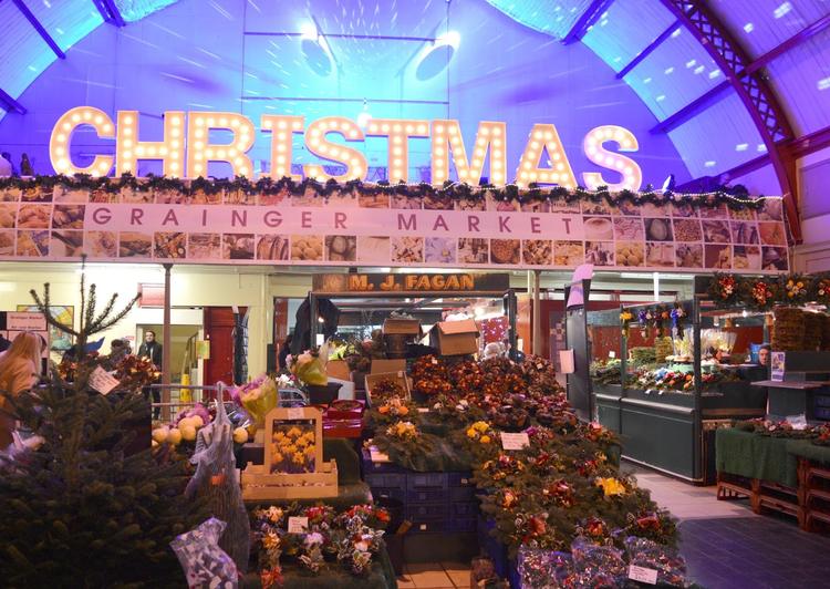 Grainger Market Christmas display 