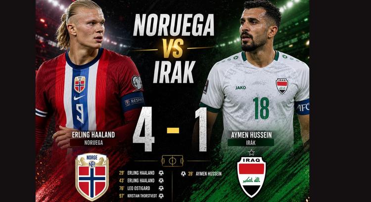 ¡Haaland brilla con doblete! Noruega golea 4-1 a Irak en su debut mundialista