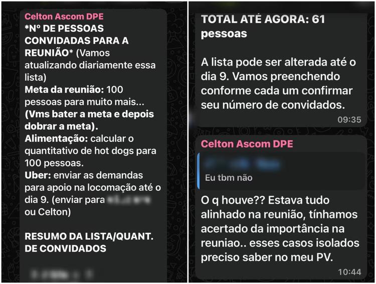Coordenador da DPE-RR cobrava 'meta de convidados' a servidores para reuniões políticas; veja prints