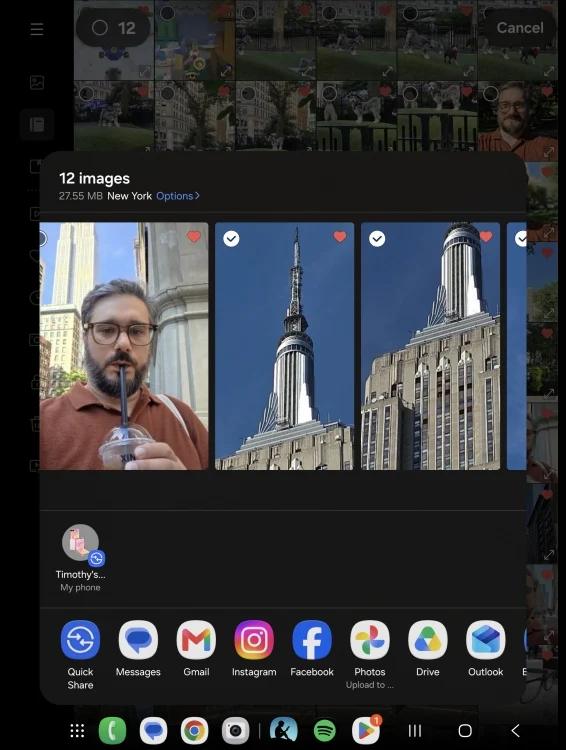 photo sharing feature on galaxy z fold8