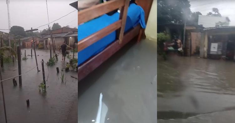 Após chuva intensa, 'ruas viram rios' na Grande Belém e moradores enfrentam transtornos