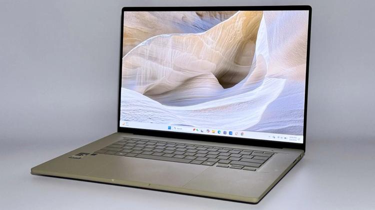 the asus zenbook a16 against a white background