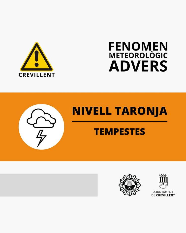 AVISO NARANJA POR TORMENTAS EN ALICANTE HOY