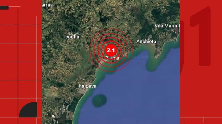 Tremor de terra de magnitude 2,1 é registrado no Sul do ES