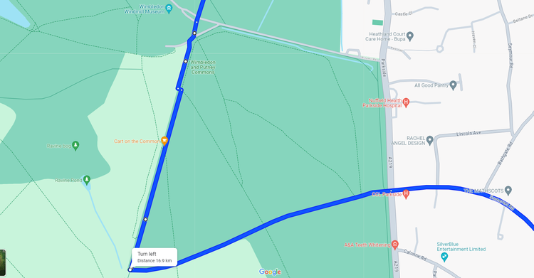 Part 12 of the 18km Hyde Park to Wimbledon Cycle Route towards Somerset Road