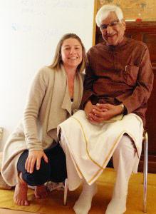 Nadine with with the master of pranayam, Tiwariji, taken in August 2013