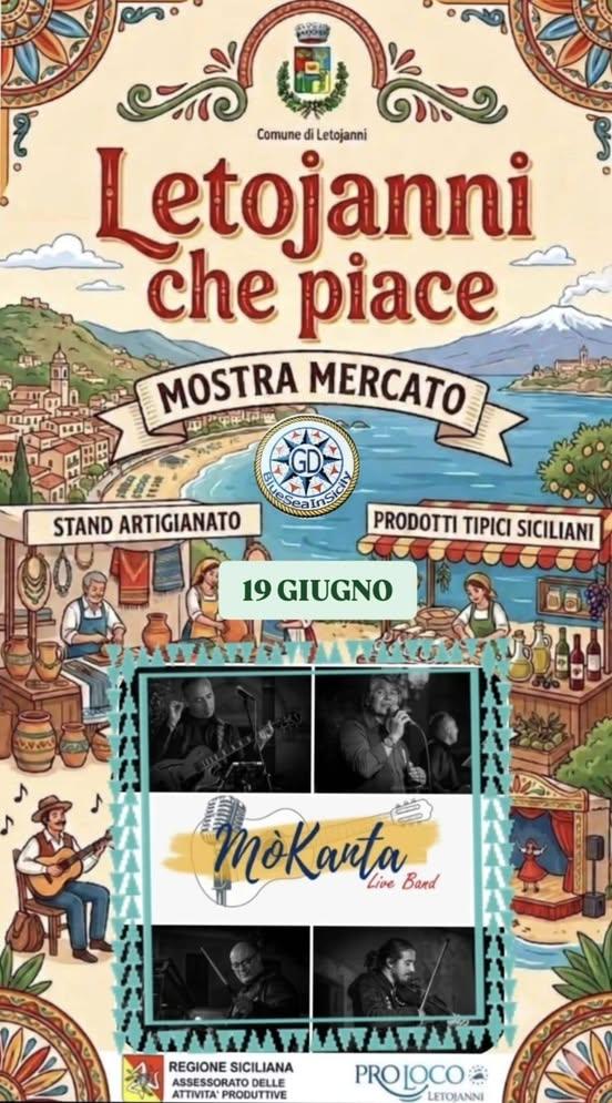 🪇🇧🇹LETOJANNI CHE PIACE INAUGURIAMO STASERA I DUE WEEKEND DEDICATI AL MADE IN SICILY Ore 18:00 apertura stand artigian...